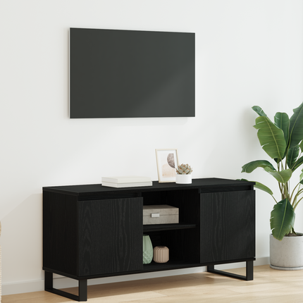 TV-skåp 104 x 35 x 50 cm Svart Ek Konstruerat trä