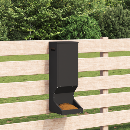 Rådjur Foderautomat Svart 28 x 30 x 80 cm Kallvalsat Stål