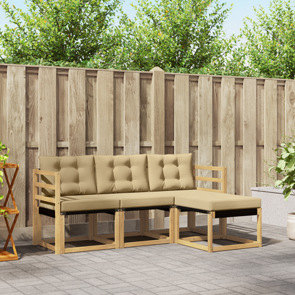 Utomhussoffset 4 st Vit och Beige