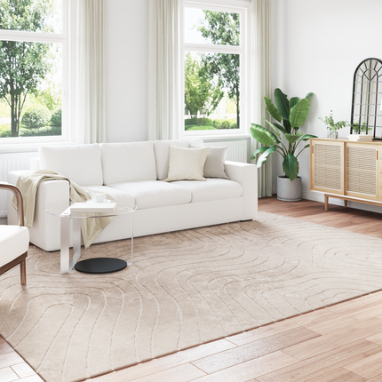 Områdesmattor Rektangulär PALMERAS Beige 200 x 280 cm Polyester