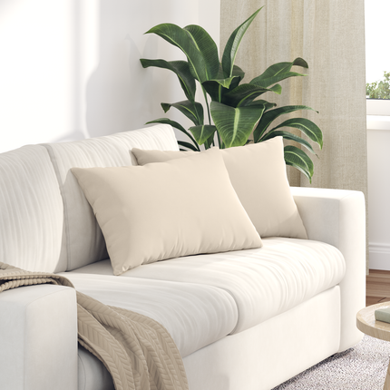 Sofakuddar 2 pcs Beige 60 x 40 cm tyg