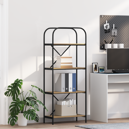 Hyllsystem 4 nivåer 60 x 30 x 146 cm Konstruerat trä Artisan Ek