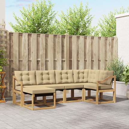 Utomhussoffset 6 st Vit och Beige
