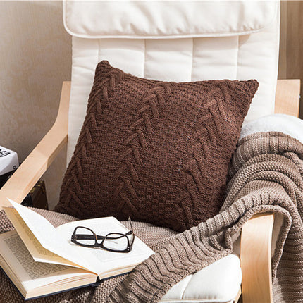 Thick wool knitted pillowcase