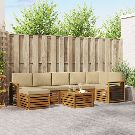 Utomhussoffset 8 st Naturlig och Beige