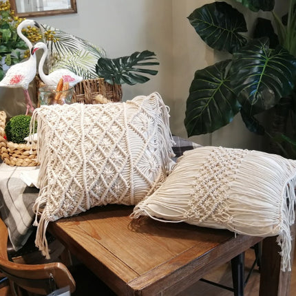 Bohemian Hand-woven Macrame Cotton Cushion Cover