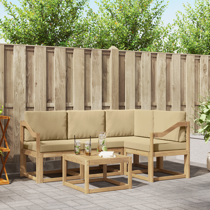 Utomhussoffset 5 st Vit och Beige