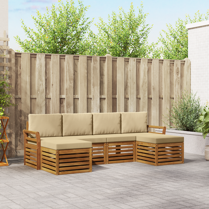 Utomhussoffset 6 st Naturlig och Beige