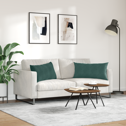 Sofakuddar 2 pcs Mörkgrön 80 x 40 cm Kordread tyg