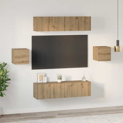 TV-bänkset 6 st Artisan Ek Konstruerat trä