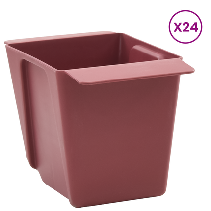 Blomlådor för Euro-pallar 24 st Brun 13,5 x 9 x 9,5 cm