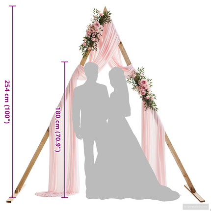 Bröllopsbåge Ljusbrun 202 x 95 x 254 cm Massiv furu