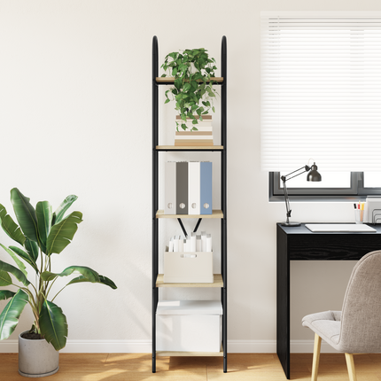 Hyllsystem 5 nivåer 40 x 30 x 183 cm Konstruerat trä Sonoma-ek