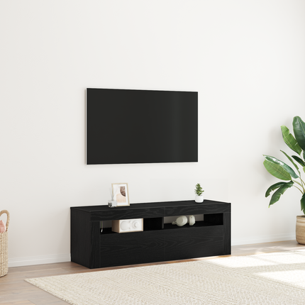 TV-skåp 120 x 35 x 40 cm Svart Ek Konstruerat trä