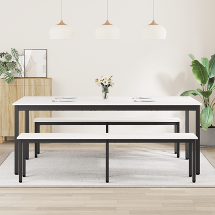 Matbord Vit 200 x 100 x 75 cm Massiv furu
