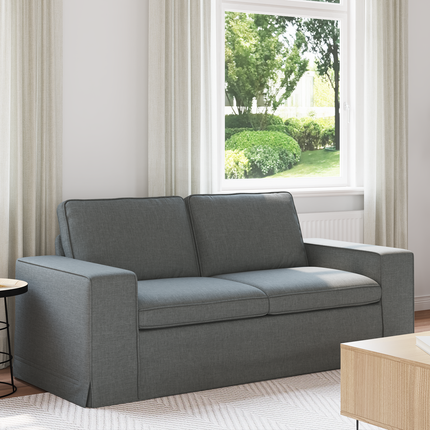 Soffa Mörkgrå 182 x 80 x 82 cm tyg