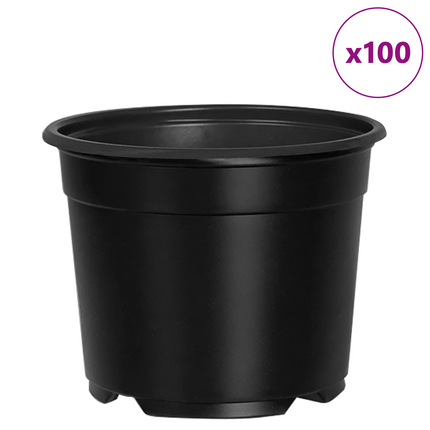 Rund Blomkruka 100 st Svart Ø 10 x 8 cm Plast