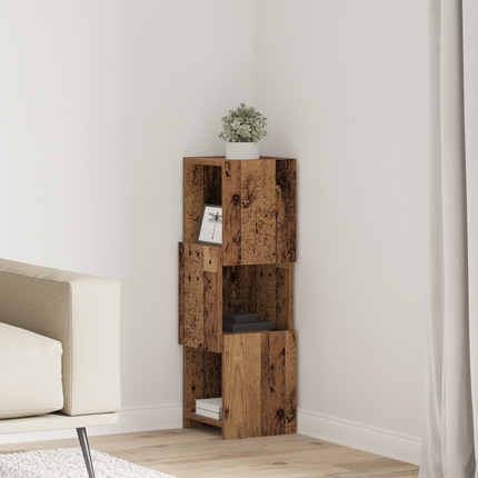 Hörnskåp 25,5x25x80cm Konstruerat trä Gammalt trä