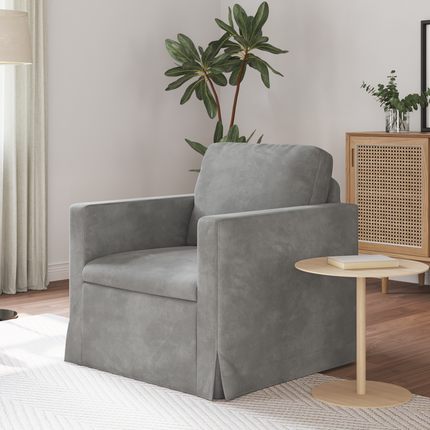 Soffa Ljusgrå 78 x 78 x 80 cm Sammet
