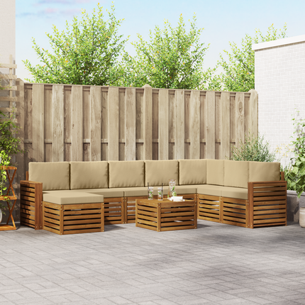 Utomhussoffset 9 st Naturlig och Beige