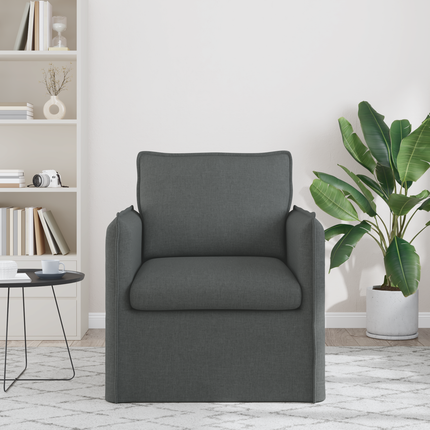 Soffa Mörkgrå 75 x 82 x 85 cm tyg