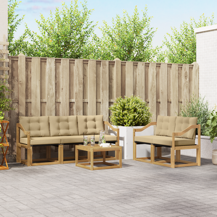 Utomhussoffset 6 st Vit och Beige