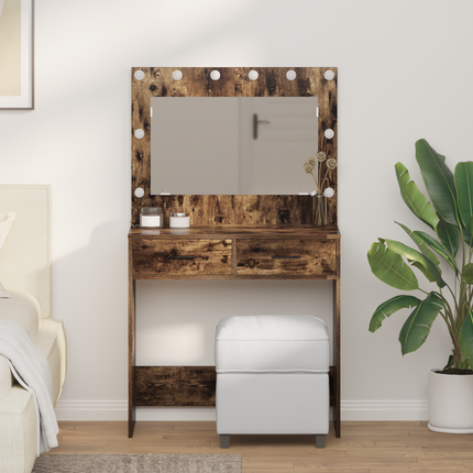 Smyckebord Rökt ek 78,5 x 41 x 135 cm Konstruerat trä
