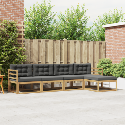 Utomhussoffset 4 st Vit och antracit Polyester