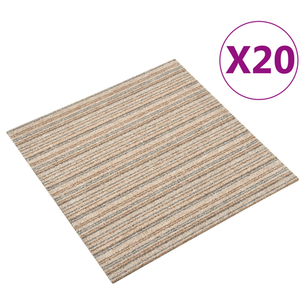 Matta 20 st Randig beige 50 x 50 cm 100% Polypropen