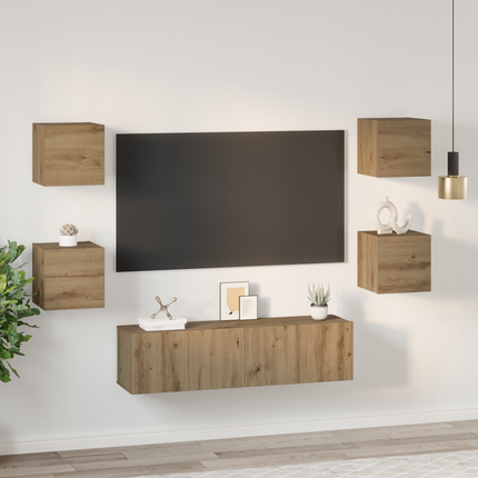 TV-bänkset 6 st Artisan Ek Konstruerat trä