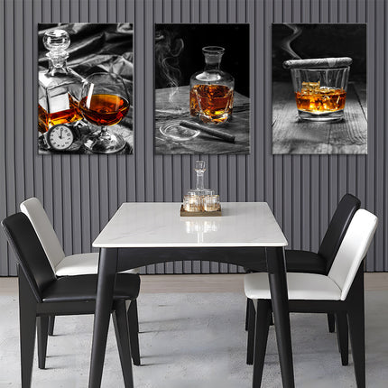 Vodka Wine Glass Still Life Triple Oil Painting Living Room Background Pendant