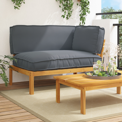 Soffset med kudde Antracit 133 x 92 x 69 cm Massivt Akaciaträ