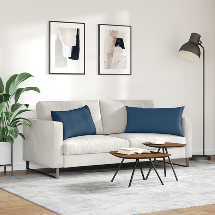 Sofakuddar 2 st tyg Blå 80 x 40 cm