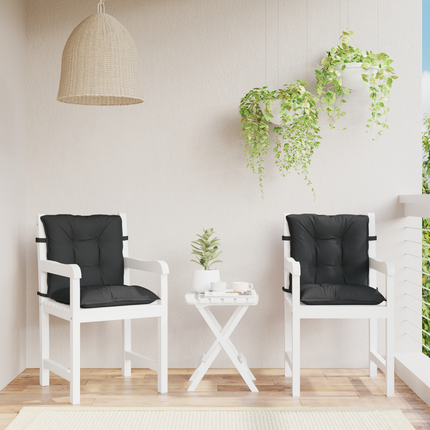Lågryggs Stolsdynor Set 2 st Polyester Melange Svart