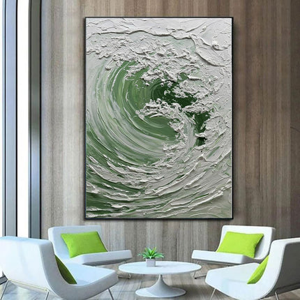 Nordic Ocean Waves Hand-painted Oil Painting On Canvas,Abstract Seaside Landscape Wall Art Poster Living Room Office Home Decor Mural