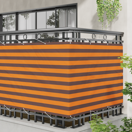 Balkong Skärm Orange och Brunt 110 x 200 cm Oxford Tyg