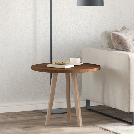 Bordsskiva Mörkbrun Ø 60 x 2,5 cm Massivt Ekträ