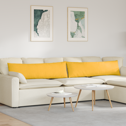 Sofakuddar 2 pcs Ljusgul 145 x 40 cm Kordread tyg
