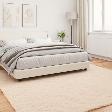 Halkfri matta i konstgjord kaninfäll OLITE Taupe 240 x 240 cm