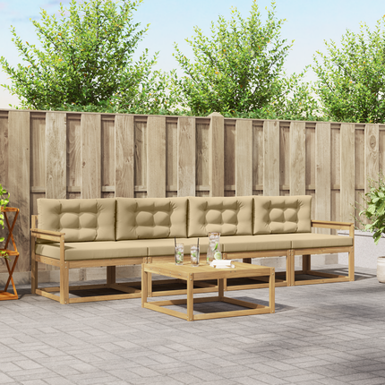Utomhussoffset 4 st Vit och Beige