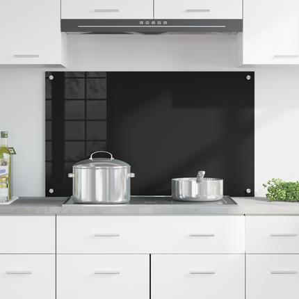 Köksskydd Svart 100 x 60 cm härdat glas