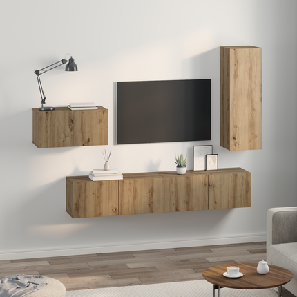 TV-bänkset 4 st Artisan Ek Konstruerat trä