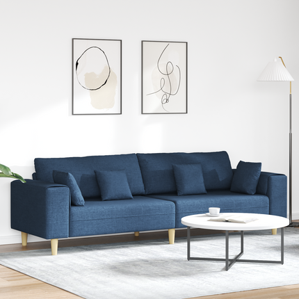 Soffa med kudde Blå 250 x 77 x 76 cm tyg