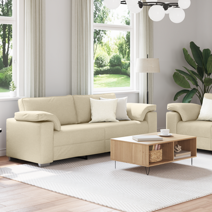 Soffa 2 st Kräm tyg