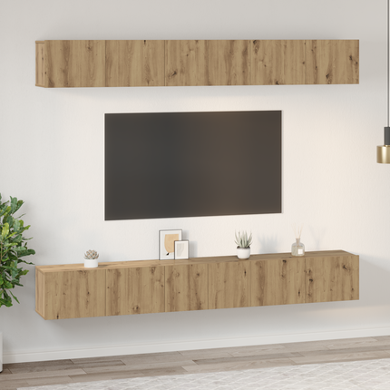 TV-bänkset 6 st Artisan Ek Konstruerat trä