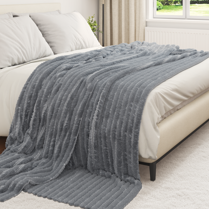 Kastfilt Mörkgrå 270 x 240 cm Fleece