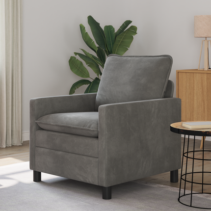 Soffa Mörkgrå 76 x 81 x 87,5 cm Sammet