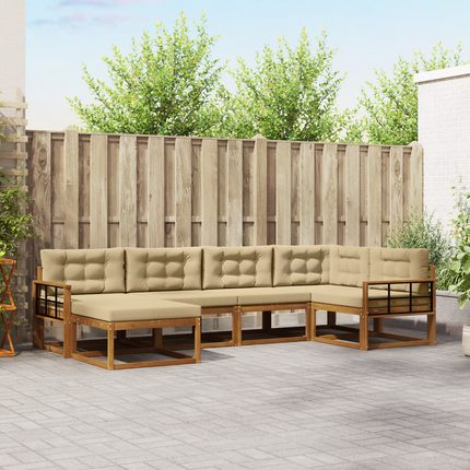 Utomhussoffset 6 st Naturlig och Beige