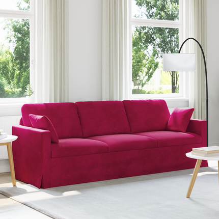 Soffa Vinröd 228 x 78 x 80 cm Sammet