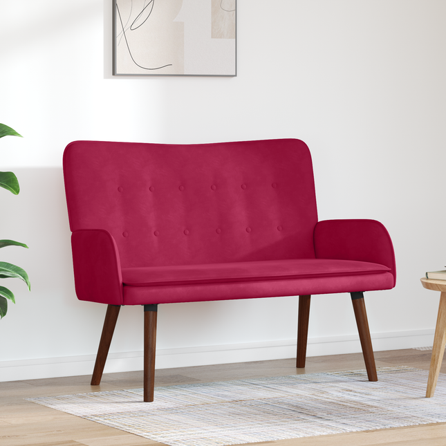 2-sits soffa Vinröd 115 x 61 x 87 cm Sammet